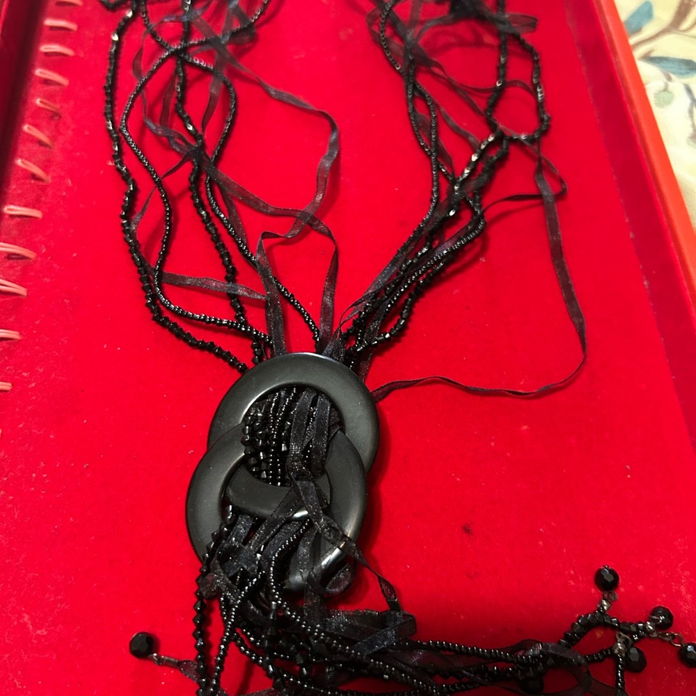Elegant Black Beaded Necklace